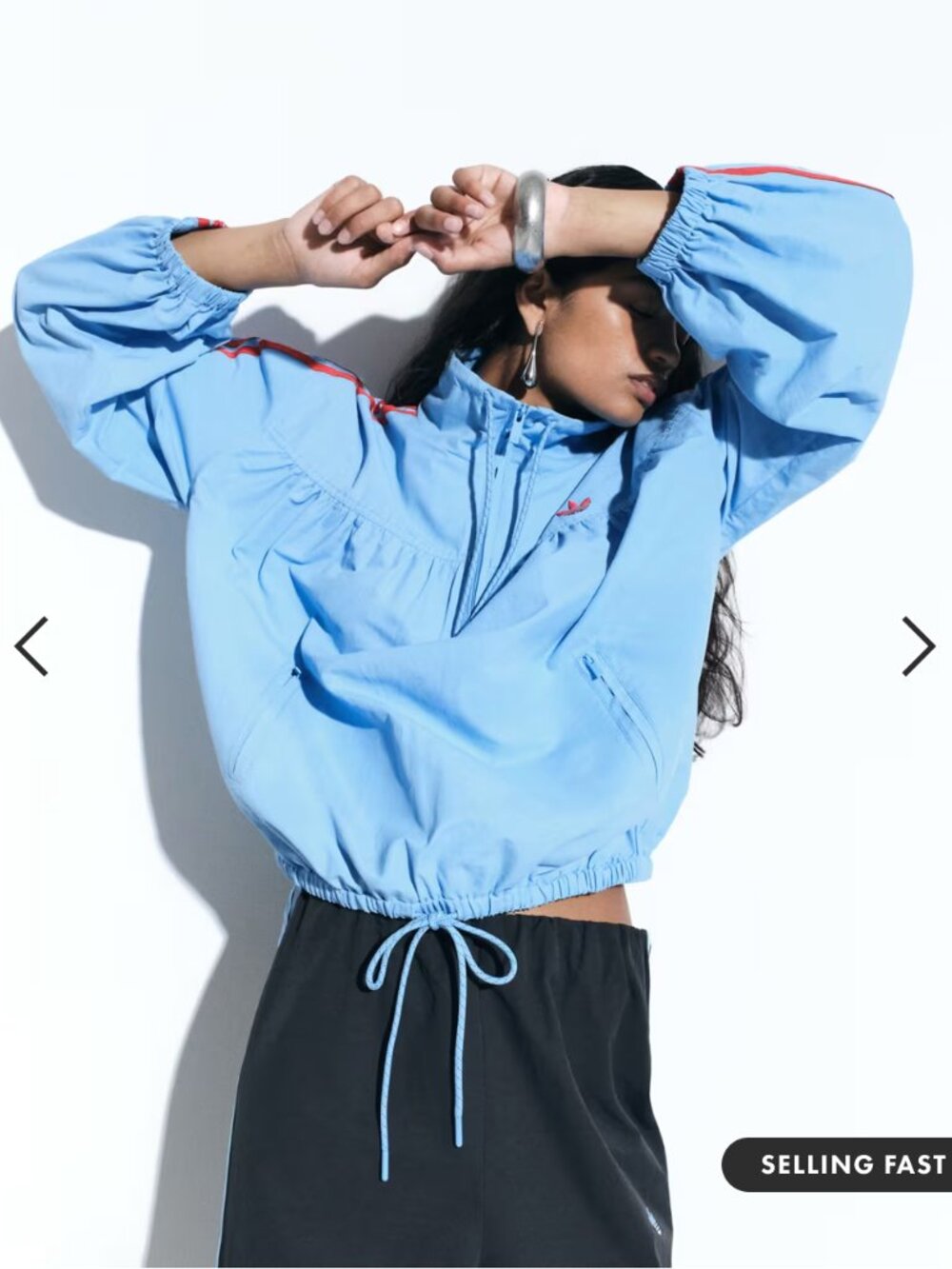 adidas Originals x ASOS women's over the head track jacket in blue, size small - Picture 5 of 7